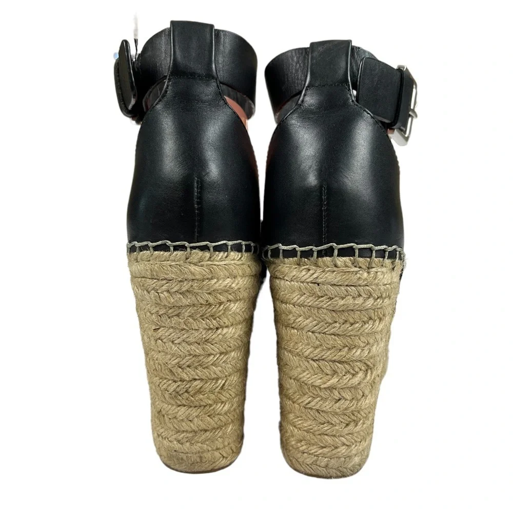 Marc Fisher Adalyn Black Suede Espadrille Platform Wedge Sandals‎ Size 10